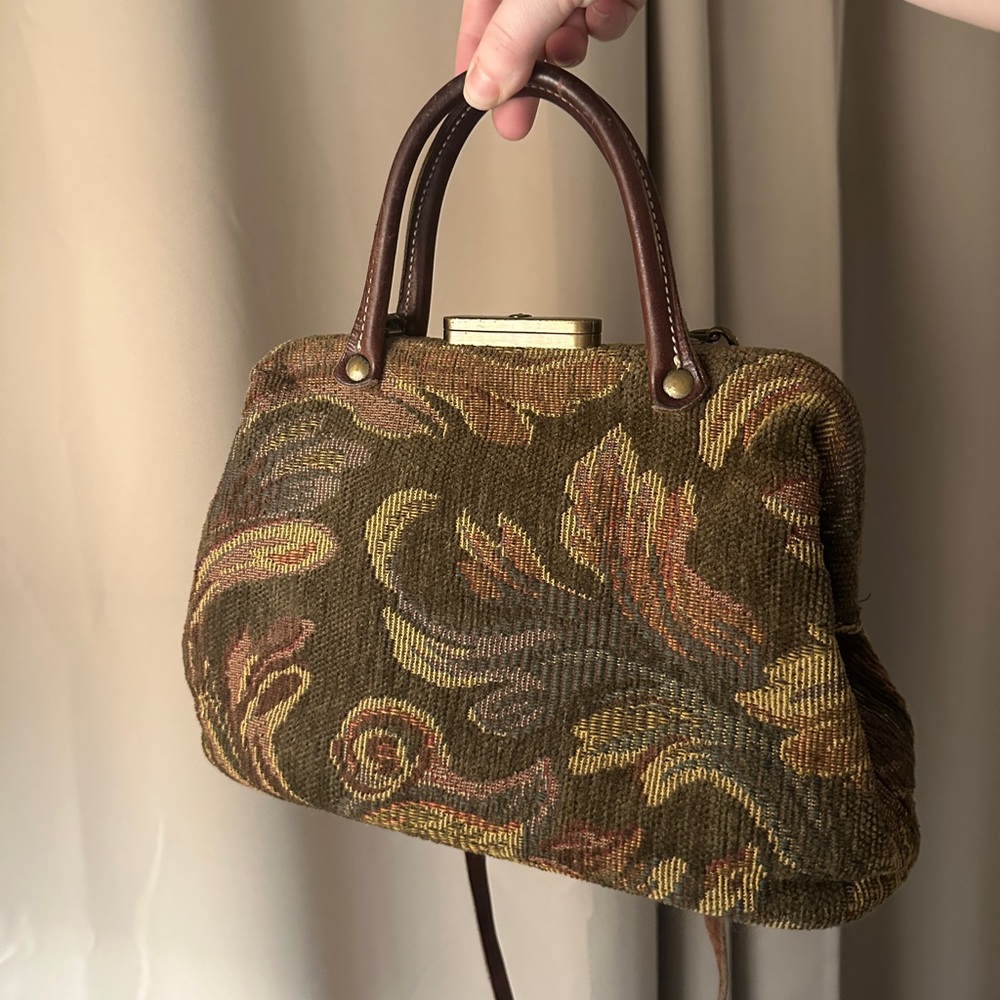 Unique vintage tapestry carpet purse